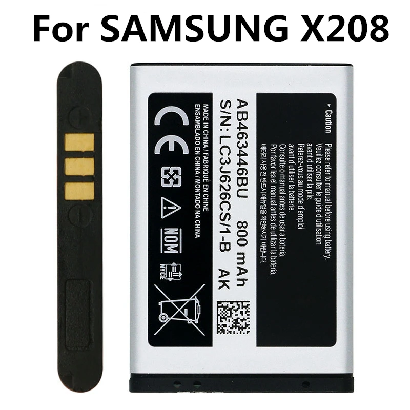 

800mAh Battery AB043446BE AB463446BU AB553446BU For Samsung C3300K X208 X160 B309 GT-C3520 E1228 GT-E2530 E339 GT-E2330 C5212