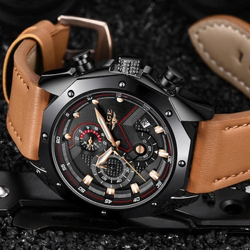 

Relogio Masculino LIGE Watch Men Fashion Clock Quartz Army Military Mens Watches Top Brand Luxury Leather Waterproof Sport Watch