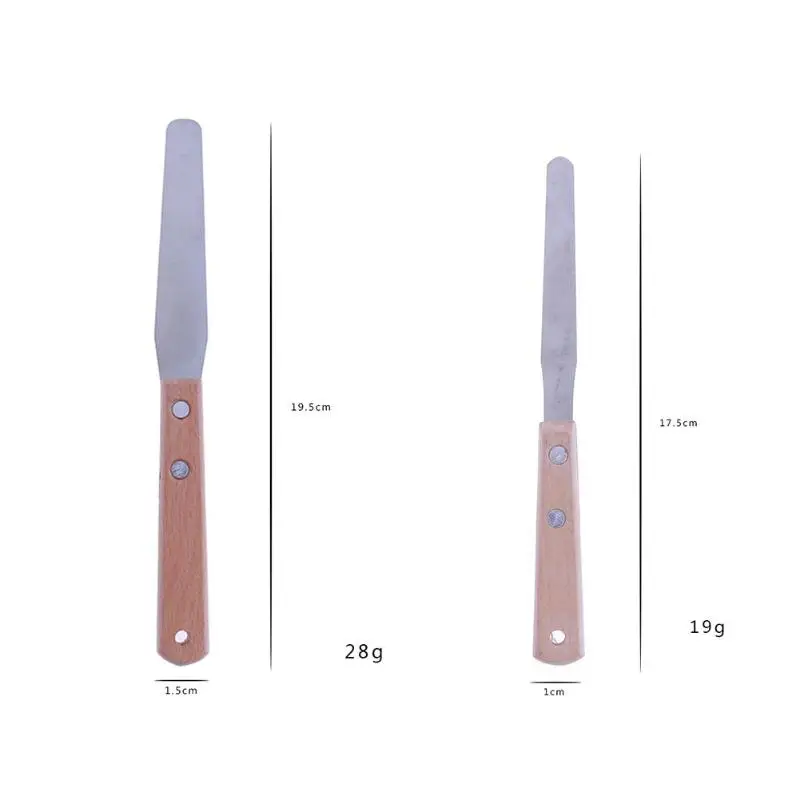 

Long Flat Artist Stainless Steel Palette Knife Painting Knives Paint Art Craft practical Metal Knives Wood Handle DIY supplies