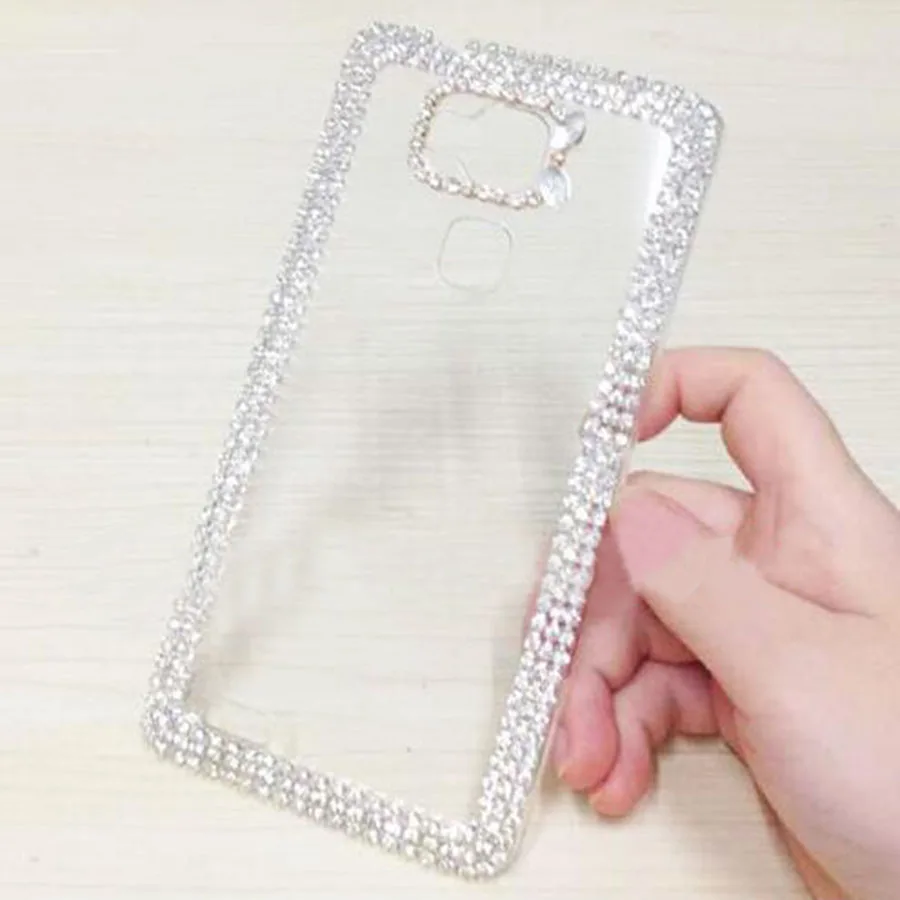 

Hard Phone Cases For Huawei Ascend G8 Mate S 7 Case Luxury Transparent Cover For Huawei Honor 5C 5X 7 Diamond Crystal Clear Case