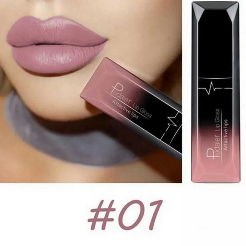 01 Pudaier beauty блеск для губ матовый оттенок жидкая помада макияж Водонепроницаемая Матовая жидкая губная помада Batom mate Cosmetics - Цвет: 01