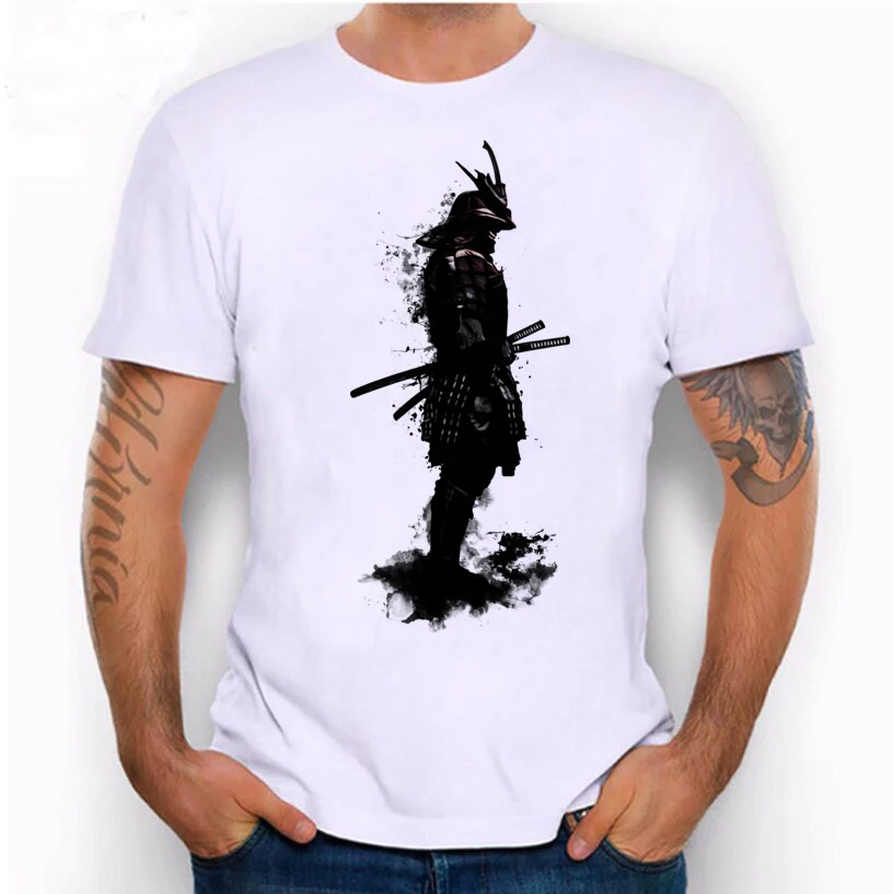 

Man 2017 Summer New Fashion Armored Samurai Printed T-shirt Hillbilly Men Street Style Cool Casual Short Sleeve O-Neck Top&Tees