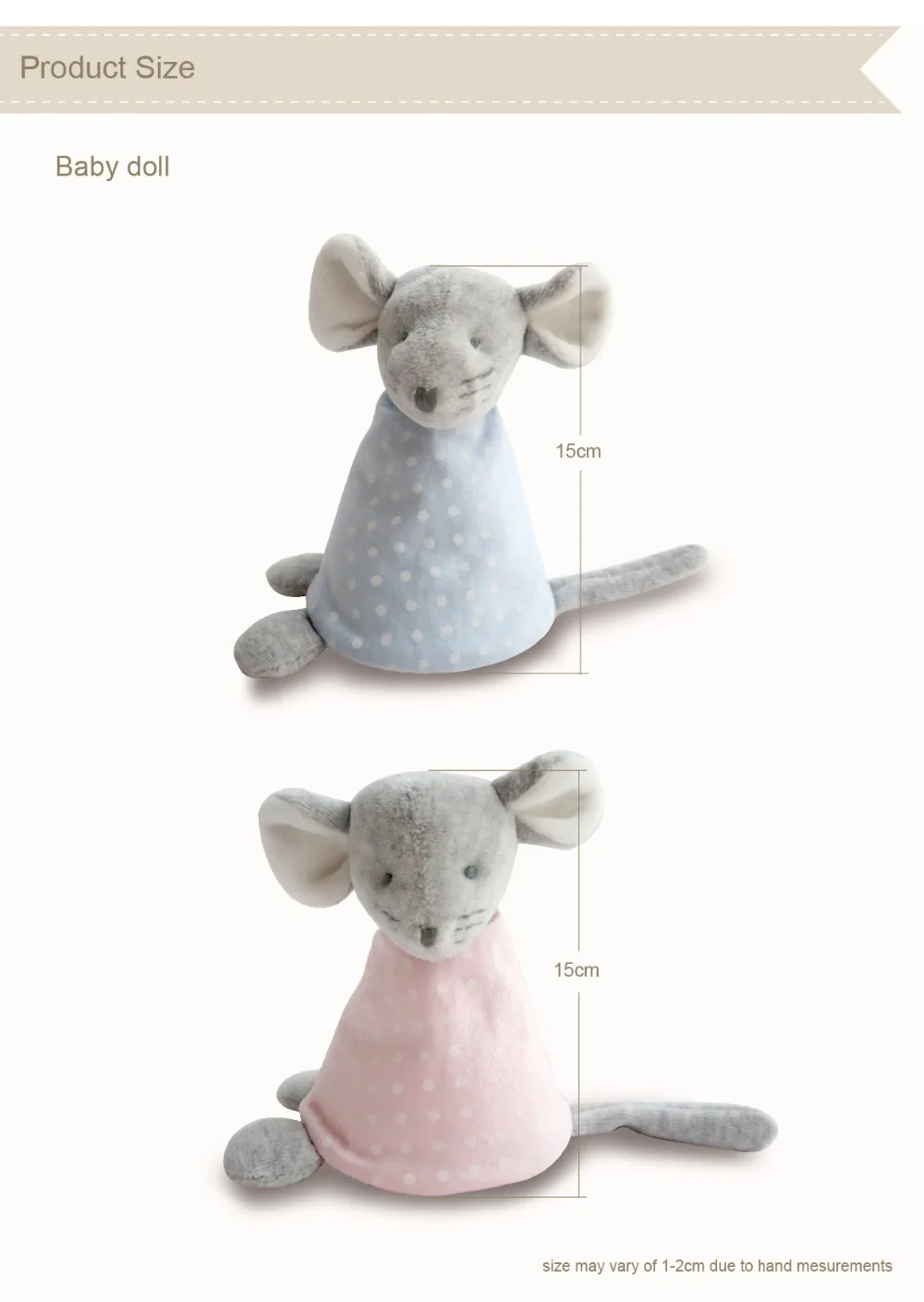 Роскошная мышь ручной работы Детская тканевая кукла Экологически чистая