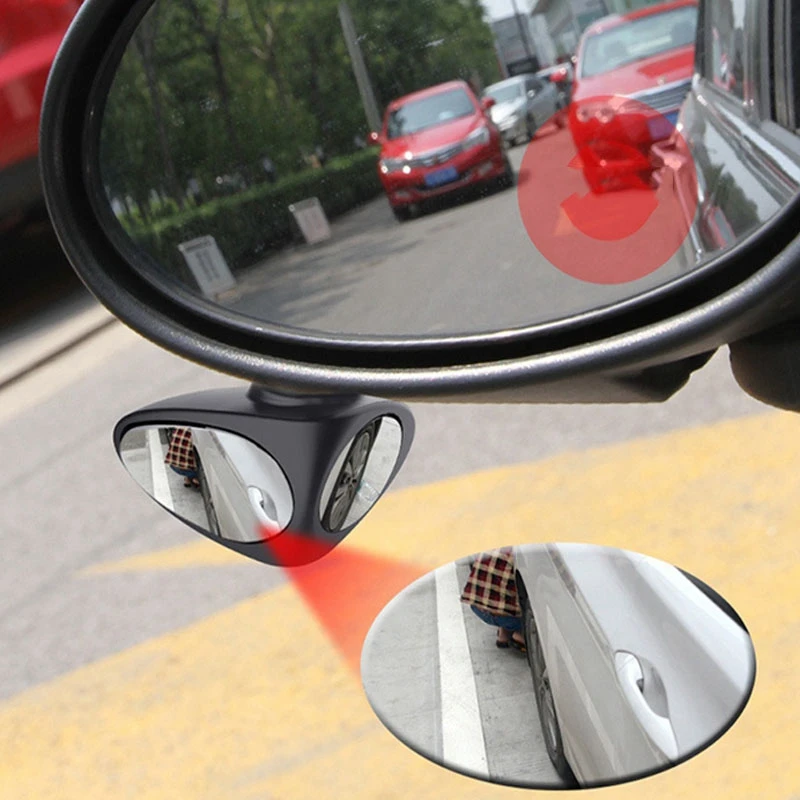 

2 in 1 Car Blind Spot Mirror Wide Angle Mirror 360 Rotation Adjustable Convex Rear View Mirror View front wheel Car mirror