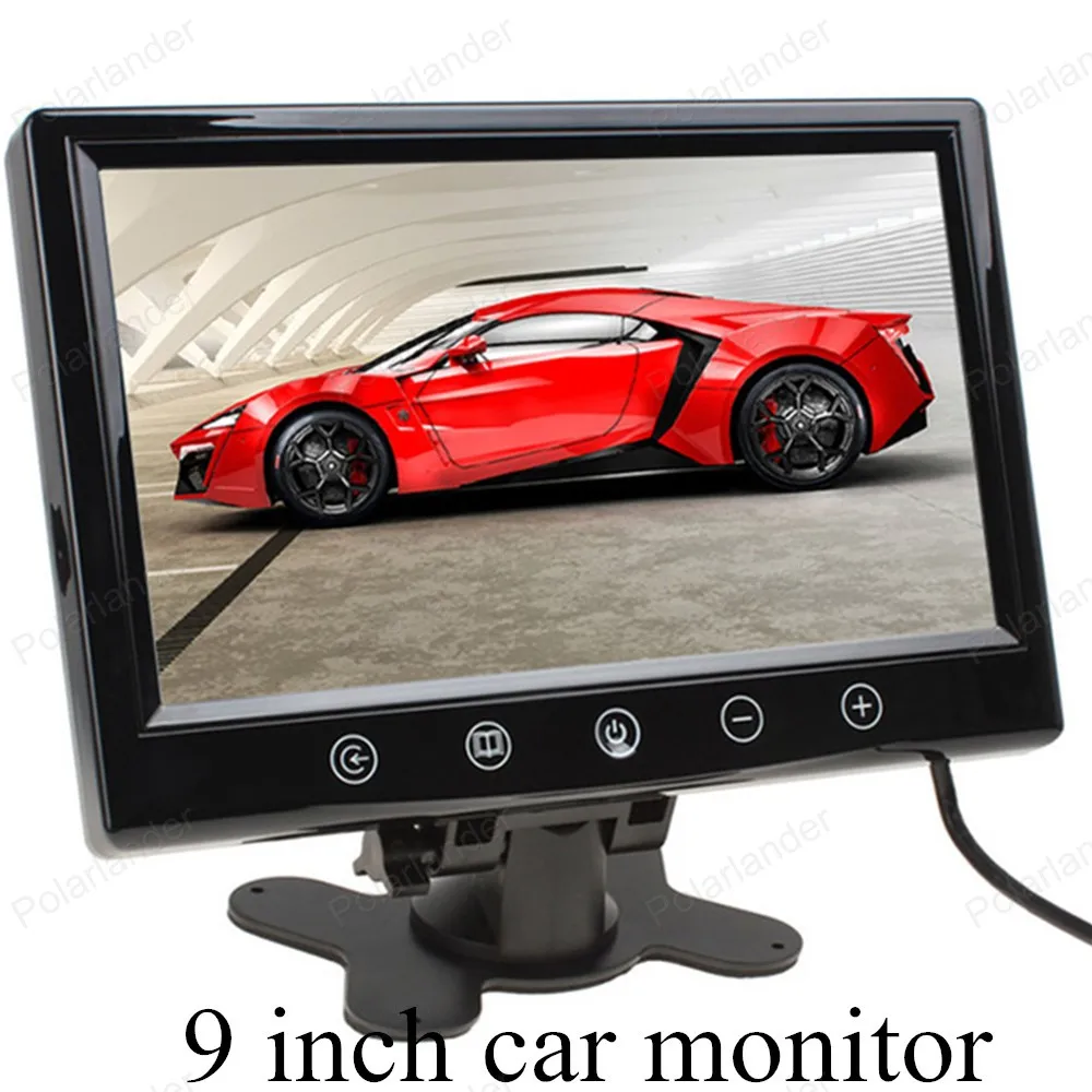 9 inch 800x480 TFT LCD car rear view monitor with 2 Video input parking