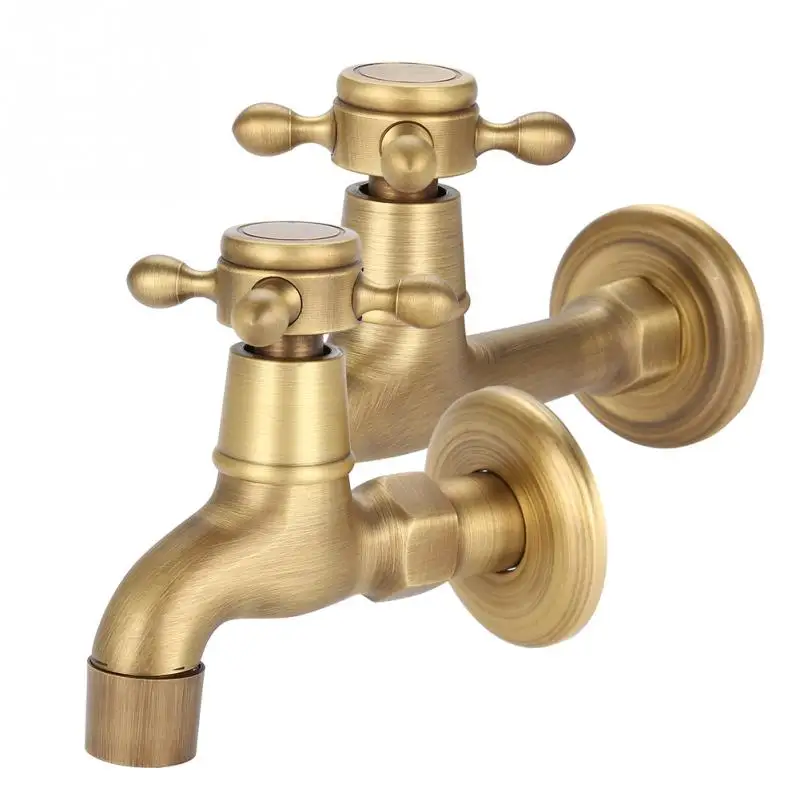 Vintage Solid Brass Faucet Bathroom Wall Mounted Single ...