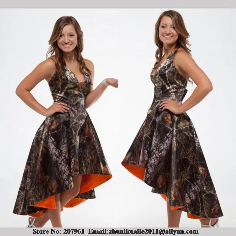 Camouflage Prom Dresses Dark Orange Fashion Dresses