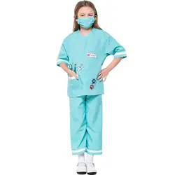 Детская ветеринарная одежда для ролевых игр, рубашка с длинными рукавами + штаны + маска, детская одежда «Доктор»