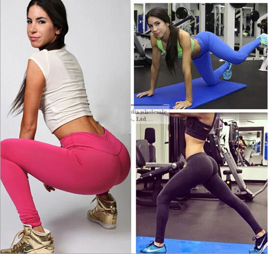 

VENRAFAN Women Gym Candy Colors Sportswear Super Stretch Leggings Feminine Running Fitness Yoga Tights Sexy Hip