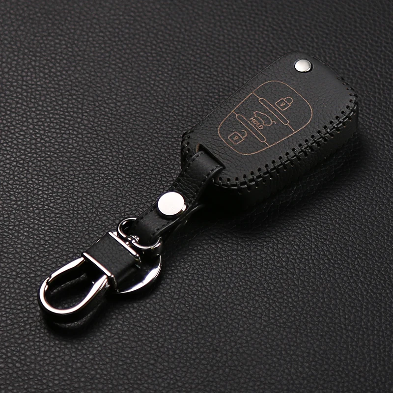 Автомобильный Стайлинг Высокое качество кожаный чехол для ключей для hyundai i20 i35 iX20 iX35 HB20 Solaris Verna, Kia K5 Kia Ceed, 3 кнопки складывания