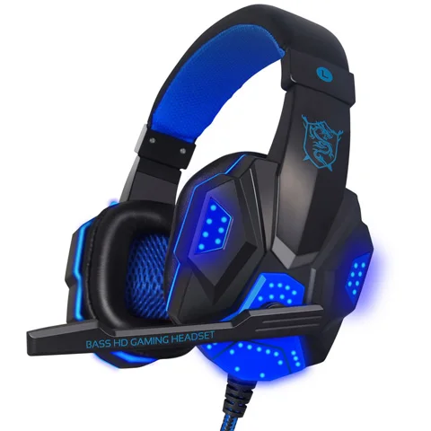 

Game Headphone Wired Gamer Headset Sound Over Ear Earphone with Mic LED Light for PC Laptop PS4