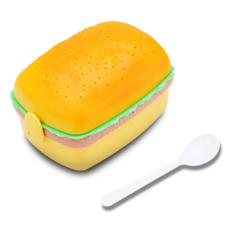 3-Слои Hamburger Bento Коробки для обедов Пластик Обед Пищевой Контейнер для хранения детской Hamburger Bento Коробки для обедов Z - Цвет: Rectangle