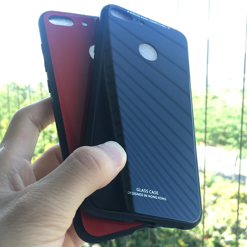 Чехол для Huawei Honor 9 Lite роскошное глянцевое закаленное стекло силиконовая рамка