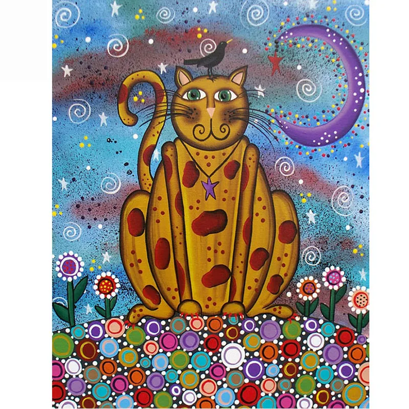 DIY 5D cartoon cat flower square Diamond Painting Cross Stitch Kids Diamond Embroidery Diamond Mosaic Home Decoration