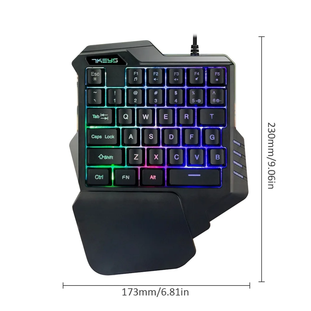  One-handed Keyboard Game Artifact Mechanical Left Hand With Support Game Backlit Keypad For Game LO