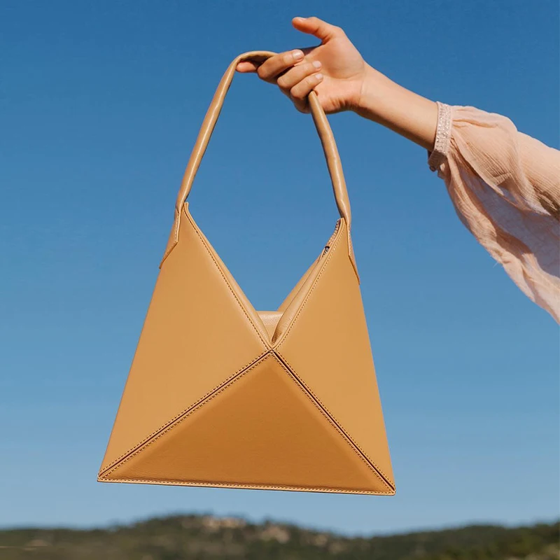 

Small triangular lattice origami folding Tote Bag Shoulder Bag Handbag