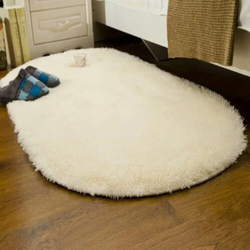 Hot Sale Oval Carpets For Living Room Sofa Bed Bedides Mats Soft Rugs Non-slip Bedroom Mats Home Decoration Tapetes 1