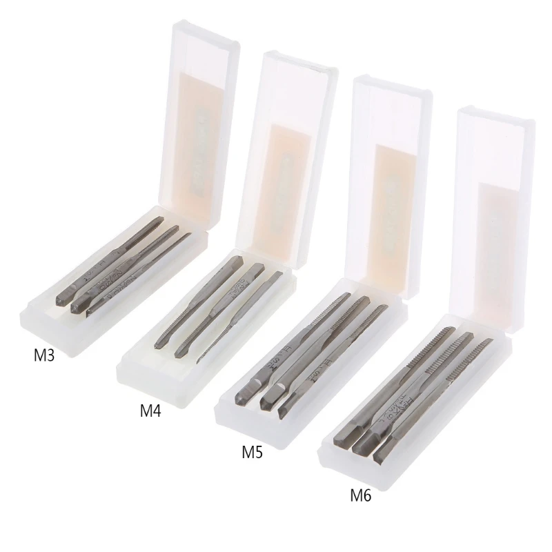 

3Pcs/Set M3/M4/M5/M6 HSS Machine Hand Screw Thread Metric Plug Tap