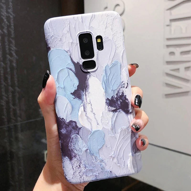 YHBBCASES ретро-чехлы с масляной росписью для samsung S10 S8 S9 Plus, разноцветный жесткий чехол для телефона с каракулями для samsung Note 10 8 9