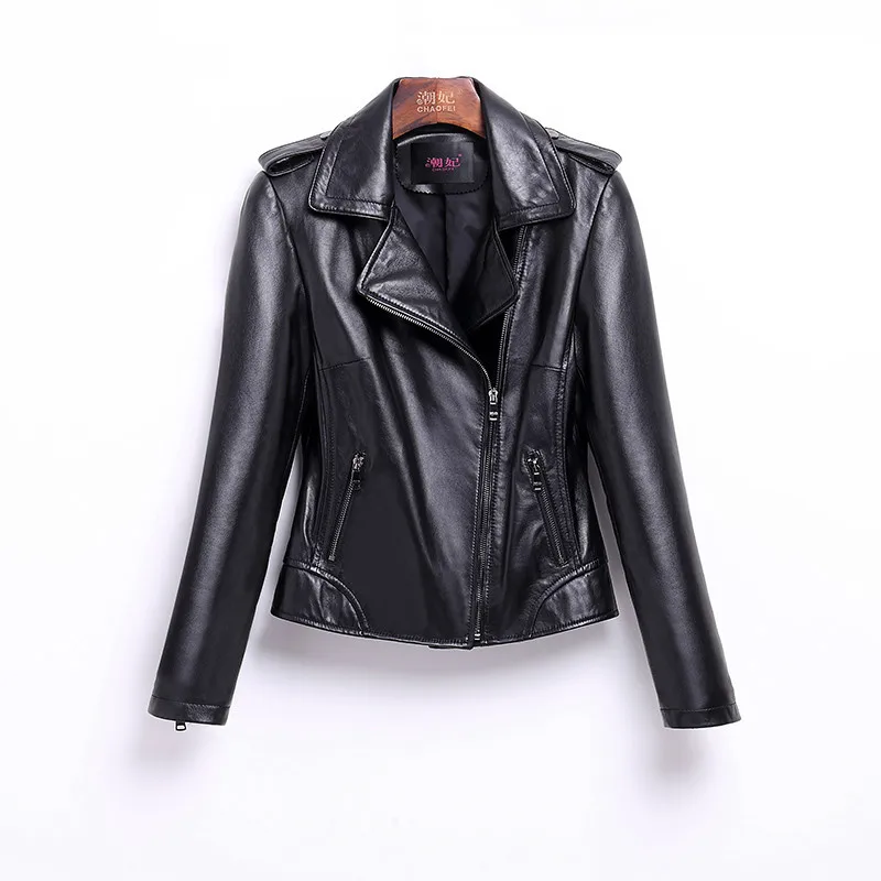 

YOLANFAIRY Geniune Leather Jacket For Female Sheepskin Leather Jackets Slim Plus Size 4 XL Spring Autumn chaqueta mujer MF170