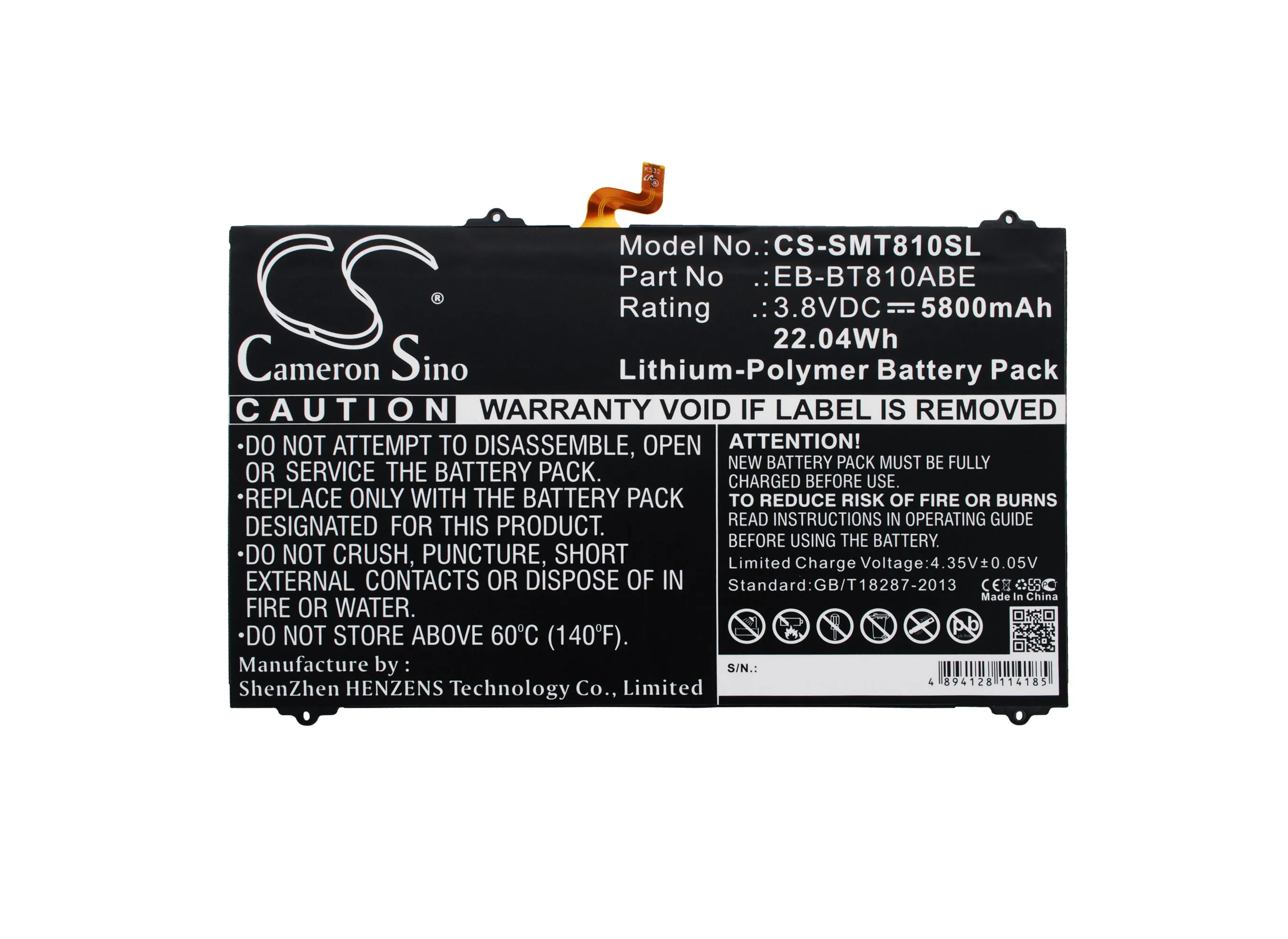 Replacement Battery for Samsung SM-T813 SM-T810 EB-BT810ABA EB-BT810ABE SM-T817V Galaxy Tab S2 9.7 LTE-A Galaxy Tab S2 9.7 TD-LTE Galaxy Tab S2 9.7 WiFi 32GB