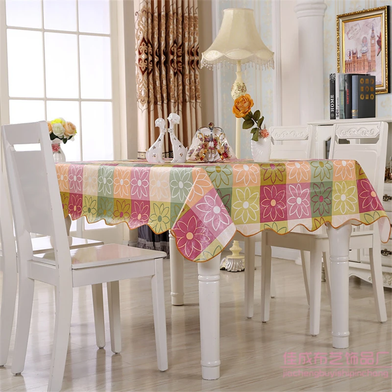  Thickened Plastic Tablecloth Pvc Tablecloth Waterproof Tea Table Cover Oil Cloth Tablecloths Tablec