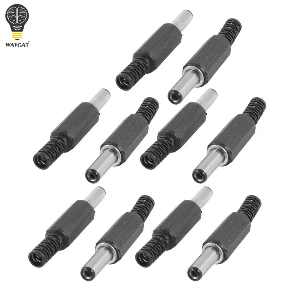 

10PCS x Black Plastic Cover 2.1x5.5mm Male DC Power Plug Jack Connector WAVGAT