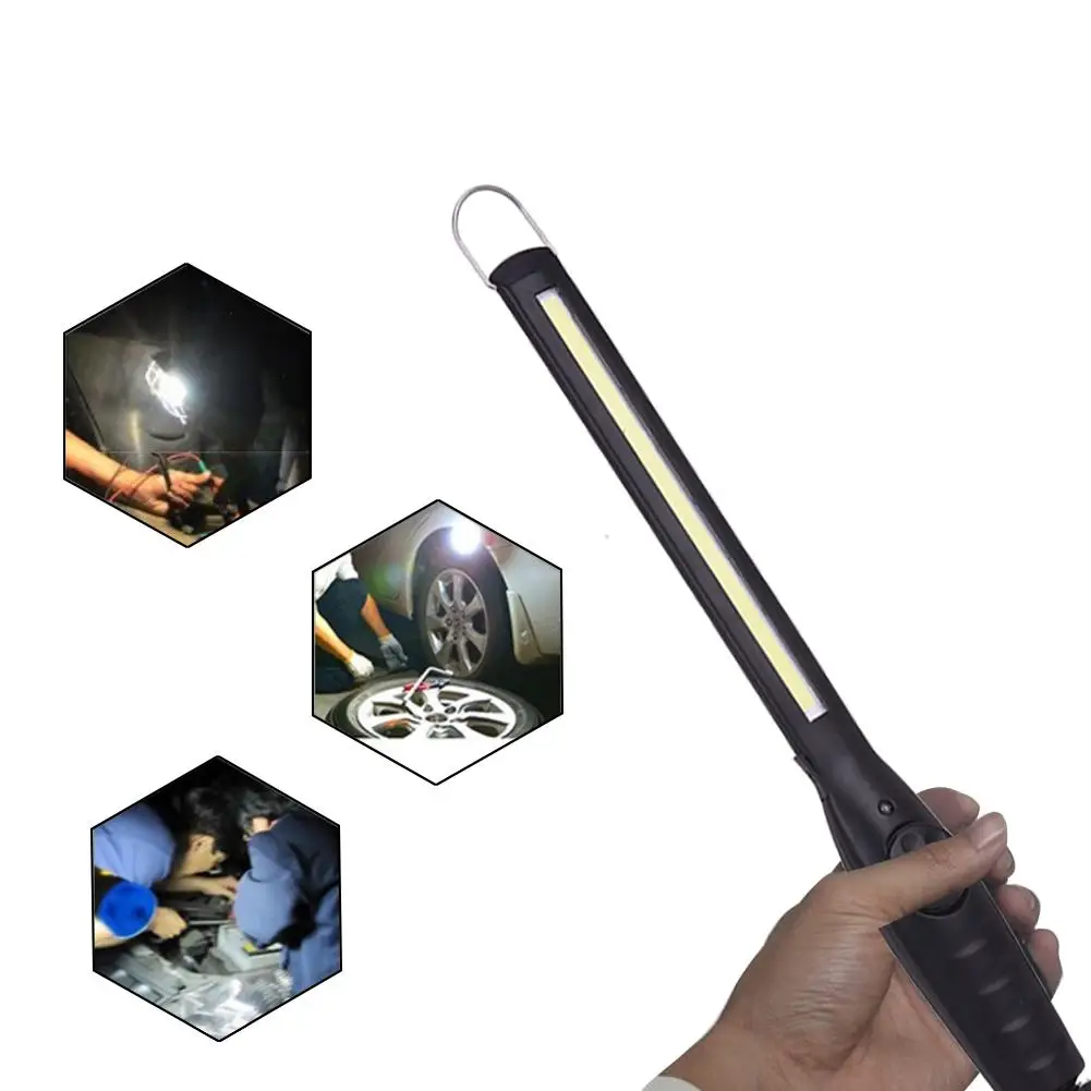 Перезаряжаемый высокой яркости COB светодиодный рабочий свет инспекционный светильник с магнитной лентой и крюком для наружного светильник ing