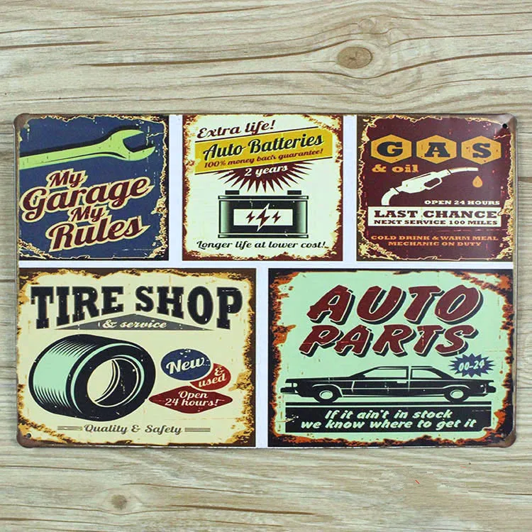 NEW arrival " tire shop and car gas " UA 0243 metal