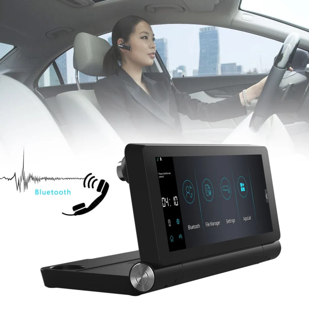 

Car Dual Camera Rear View T18 WIFI 7" HD 1080P DVR Recorder With GPS Navigator Built-in Mic And Speaker Support FM TF