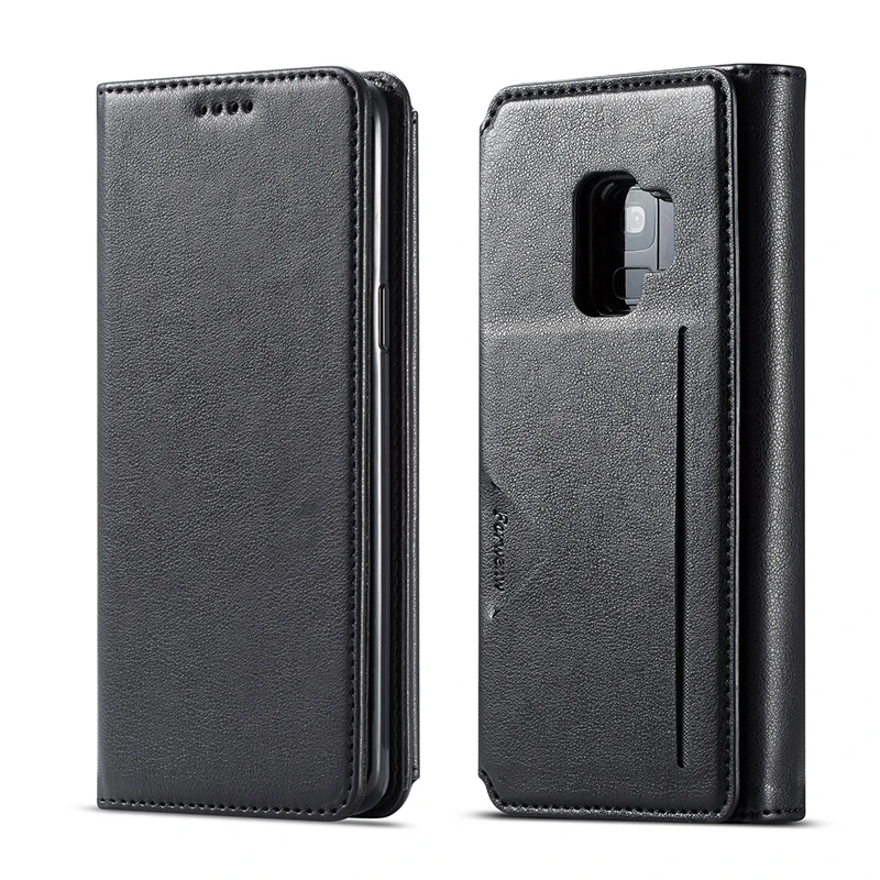 4 Card Holder Wallet Case For Samsung S10e S10 S9 Plus Case Magnetic Cover Luxury Leather Phone Case For Samsung Galaxy S10 Plus