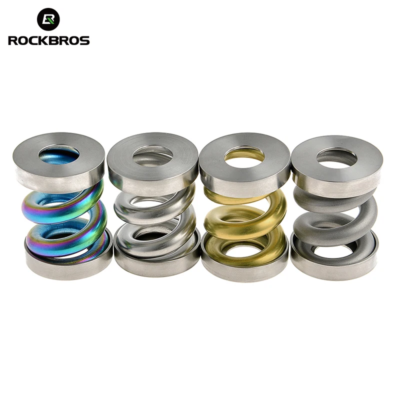 ROCKBROS Bicycle Bike Cycling Cycle Titanium Alloy 6AI4V(Gr5) Rear Coil Spring Suspension Rear Shock Shox for Brompton,4Colors
