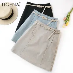 Tigena сексуальные мини-юбка-карандаш Для женщин 2019 Летняя мода пояс с высокой талией Короткая юбка женская черный голубой хаки юбка дамы