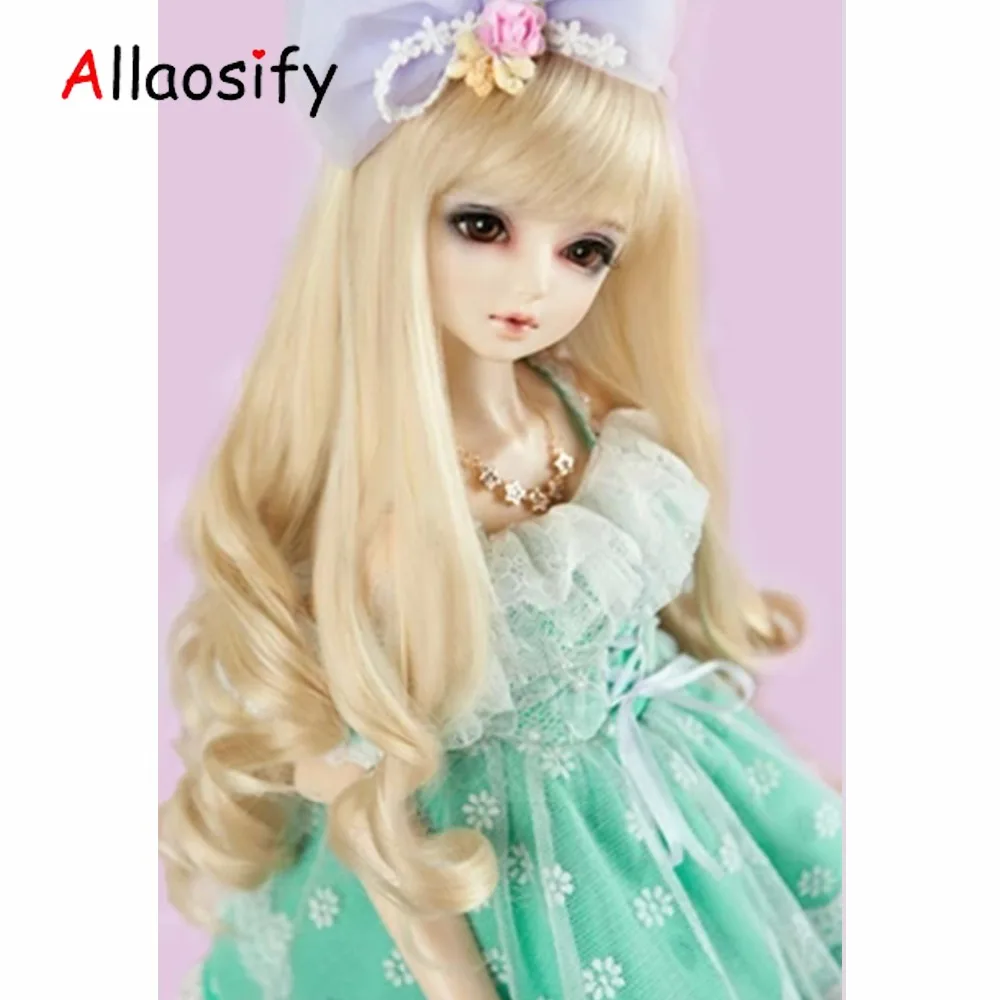 Allaosify bjd кукла аксессуары 1/3 1/4 1/6 1/8 Bjd кукла парик длинные вьющиеся волосы для куклы bjd парик 21 цвет