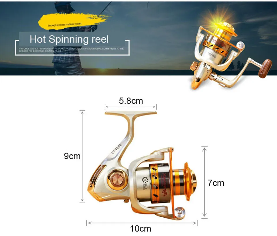 EF1000-7000 12BB 5,2: 1 металлическая спиннинговая Рыболовная катушка, летающее колесо для пресной/соленой воды, морской рыбалки, спиннинговая катушка для карпа, рыбалки