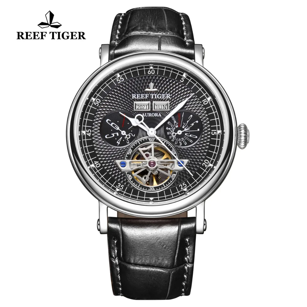 

Reef Tiger/RT Luxury Casual Watches Men Tourbillon Mechanical Watch Waterproof Perpetual Calendar Watch Heren Horloge RGA1903