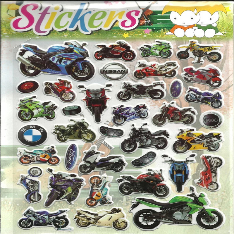 Супер большой размер мультфильм наклейка на мотоцикл 3D пузырь наклейки