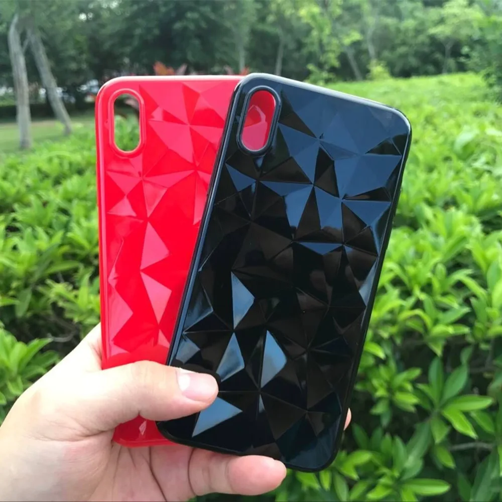 

3D diamond Texture Case for iphone X case for Apple iphone X Soft Phone Cover for iphone X Luxury Transparent