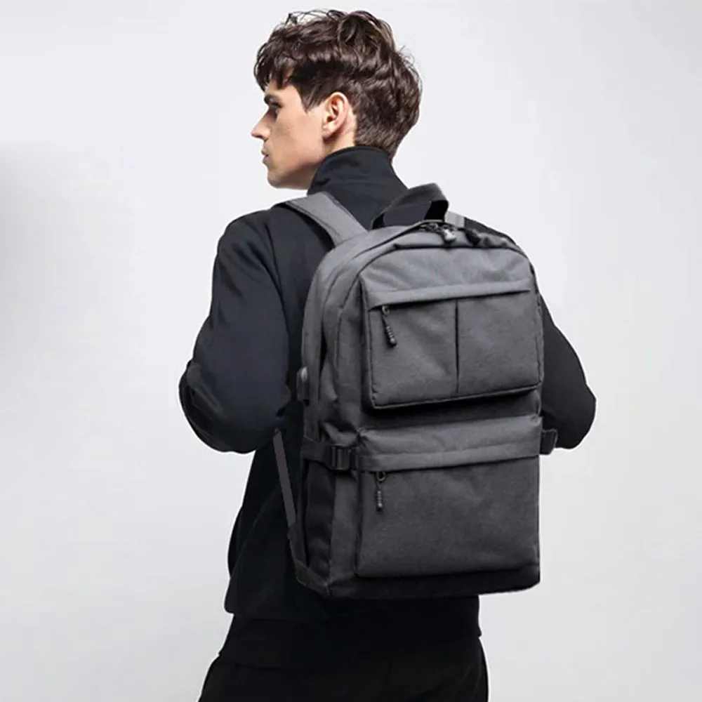 Mochila de moda de los hombres USB de carga externa impermeable estudiante bolsa bolso del ordenador portátil mochila Mochila de moda de los hombres USB de carga externa impermeable estudiante bolsa bolso del ordenador portátil mochila