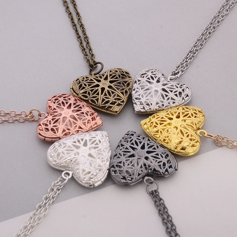 DIY секретный медальон кулон в виде сердца 6 цветов винтажный подарок для