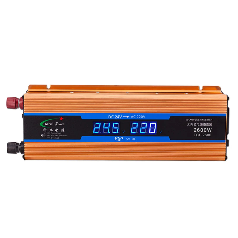 New Car Inverter 24V 2600W Power Suppl Converter DC 24V to AC 220V Automobiles Voltage inversor Car USB Charger CY925-CN