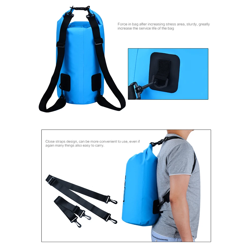 Outdoor PVC Waterproof Dry Sack Storage Bag Rafting Sports Kayaking Canoeing Swimming Bag Travelling Camping Travel Kits 10L 20L