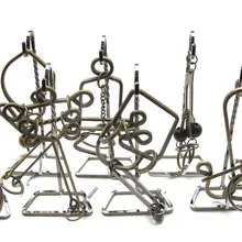 Винтажные металлические головоломки пазлы с подставкой игровые игрушки для взрослых детей