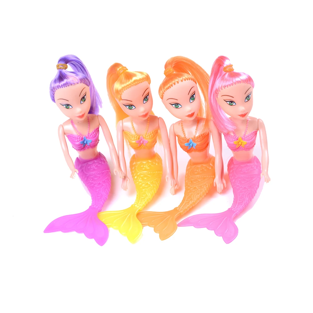 

4PCS/lot Fashion Kids Mermaid Princess Dolls Sea maid Girls Toys For Birthday Gifts for Barbei Anime Bath Toys Baby Girl Toy