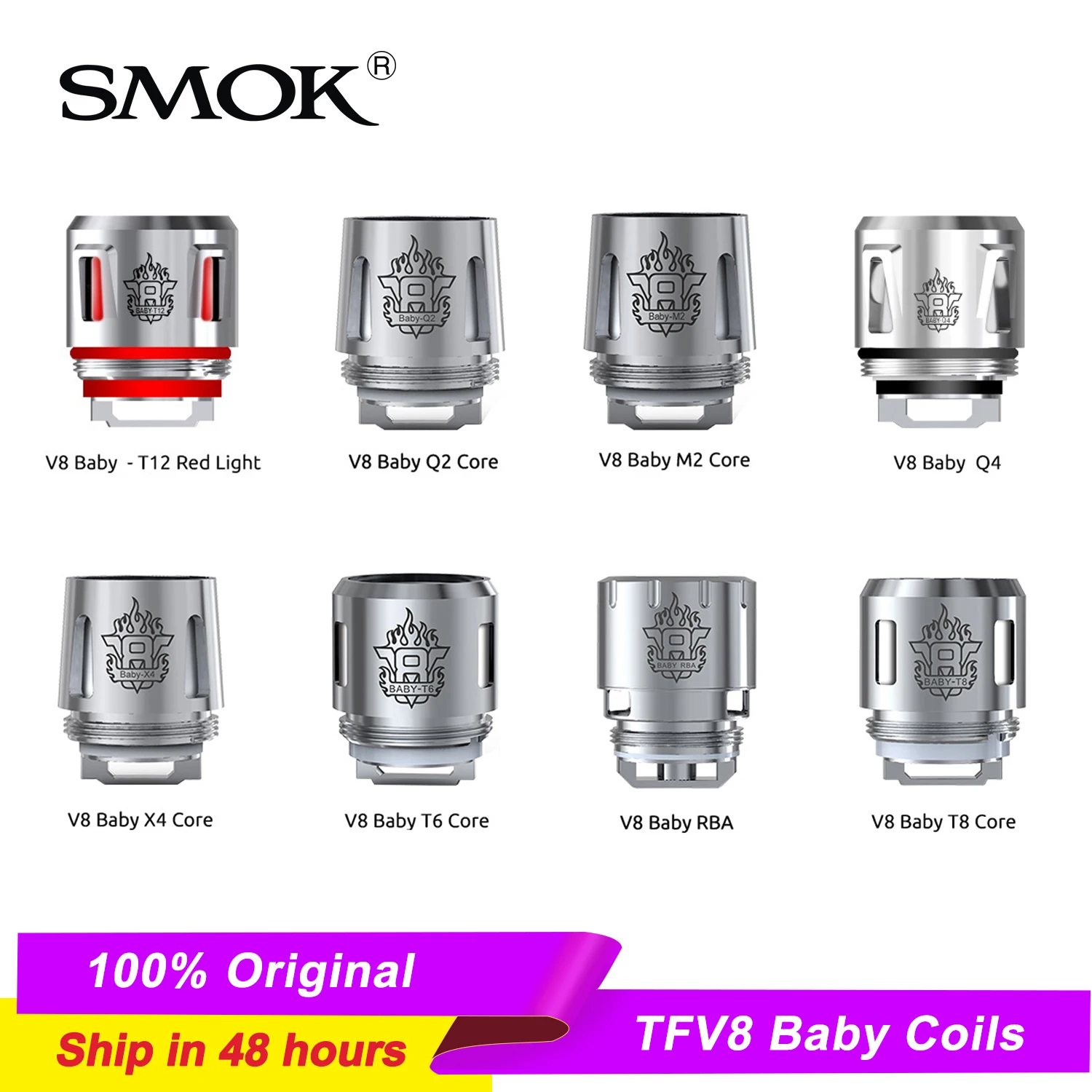 Оригинальная катушка SMOK TFV8 Baby M2 0 15/0 25 Ом запасная Головка Катушки V8 Baby-M2 Core