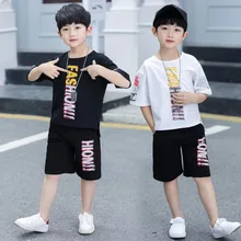 Детский спортивный костюм для мальчиков, комплекты одежды летняя одежда для мальчиков-подростков футболка+ шорты, одежда для детей 6, 7, 8, 9, 10, 12, 14 лет