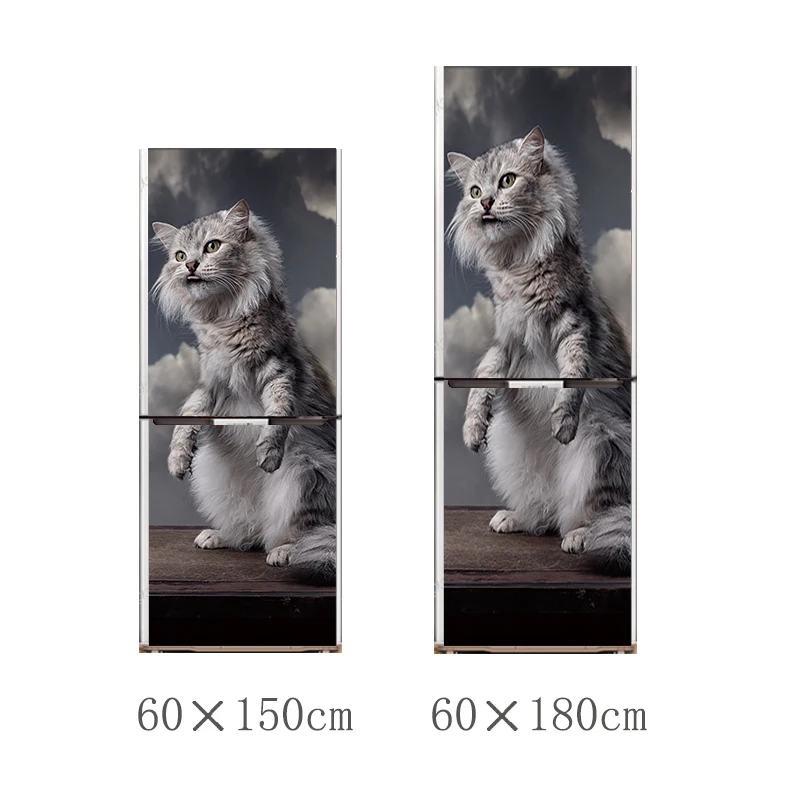60x15 0 см/60x180 см милый рисунок кошки наклейка на холодильник ПВХ дверь холодильника