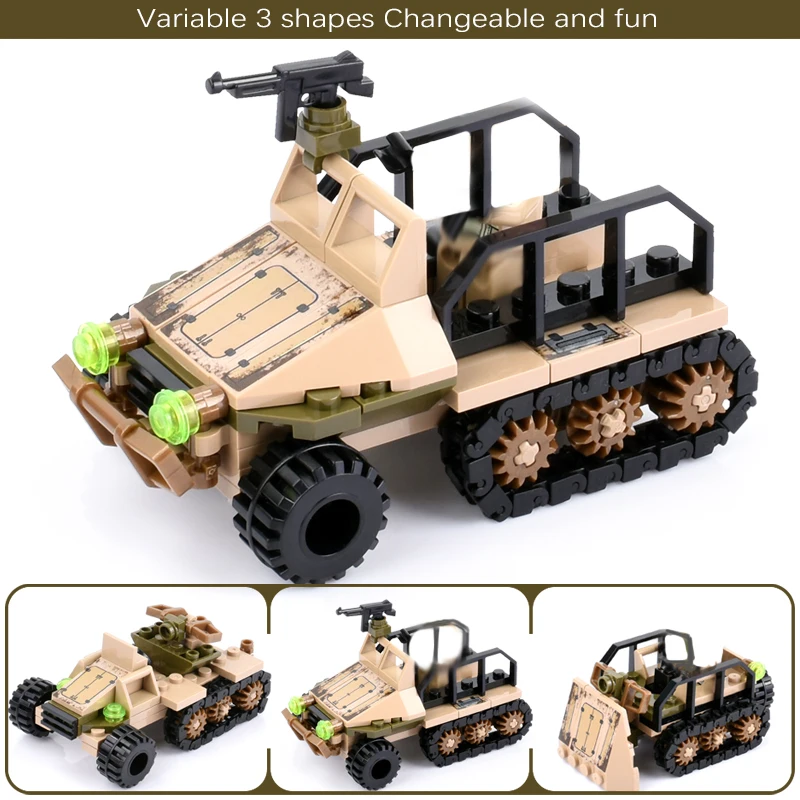 1061+PCS Building Block Compatible LegoINGlys City Blocks Army Truck Building Blocks Military Vehic