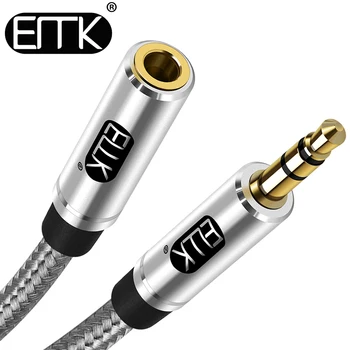 

EMK AUX Cable 3.5mm Auxiliary Audio Cable Nylon Braided AUX Cord for Car Home Stereo,Speaker,Headphone,Sony,Echo Dot,Beats-Grey