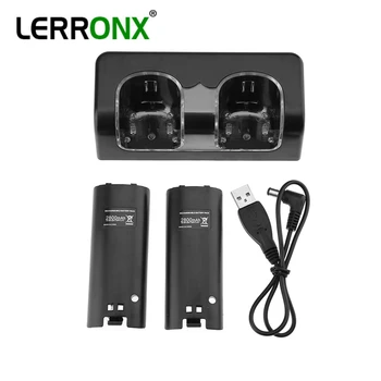 

Rechargeable Replacement 2x batteries + Quad 2 Charger base battery charger kit for Nintendo WII remote controller gamepad